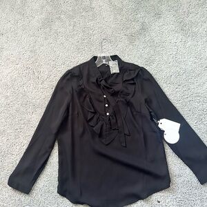 Black Ruffled Blouse